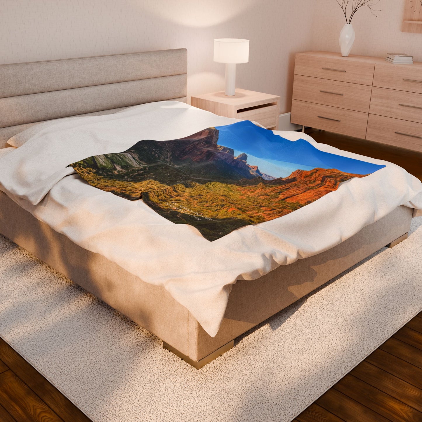 Zion National Park Velveteen Plush Blanket - Cozy Soft Throw, Scenic Home Decor, Gift for Nature Lovers, Camping & Outdoor Essentials
